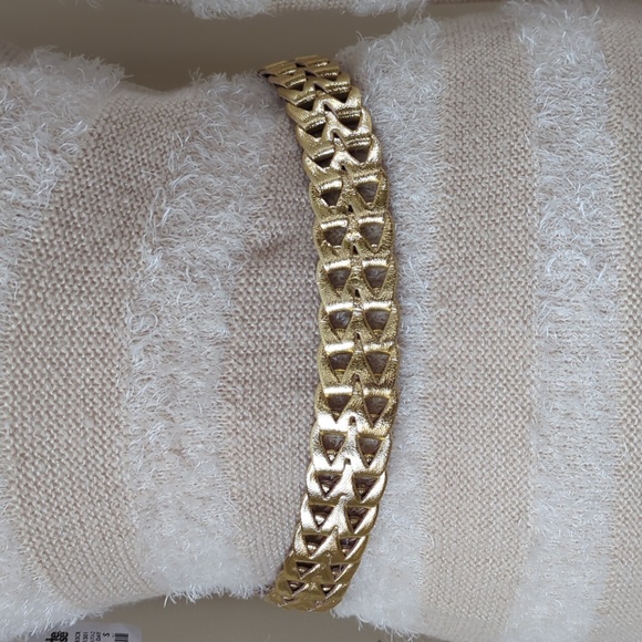 Faux Leather Metallic Gold Tone Cut Out Belt with Buckle SM Gold - Picture 5 of 16